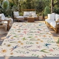 thumbnail image 2 of Spring Floral Outdoor Rug for Patio/Deck/Porch, Non-Slip Large Area Rug 5 x 7 Ft, Elegant Pastoral Flowers Dragonfly Rustic Indoor Outdoor Rugs Washable Area Rugs, Camping Rug Carpet Runner, 2 of 8