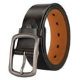thumbnail image 2 of IQOGKRN Men's Classic PU Leather Belt with Antique Metal Pin Buckle Durable Business Casual Waist Strap for Jeans & Dress Pants Coffee 120cm, 2 of 5