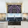 thumbnail image 5 of Yayeee Kitchen Curtains Tier Pair Light Filtering 27"x36" Rod Pocket Short Cafe Window Panel, Purple Roses, 5 of 7