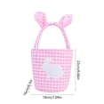 thumbnail image 3 of Easter Plaid Bunny Ear Basket Candy Gift Tote Bag for Eggs Spring Party Decor, 3 of 6