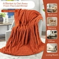 thumbnail image 5 of SUNNY HEAT Sherpa Blanket Twin Size 60''x80'' All-Season Ultra Soft Bed Blanket Couch, Bed, Sofa, Travel Use, Pumpkin, 5 of 6