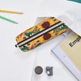 thumbnail image 6 of Fotbe Bohemian Sunflower Pattern Leather Pencil Case, Pencil Pouch with Durable Zipper, Compact and Stylish Organizer for Stationery, Art Supplies, Travel Essentials, 6 of 7