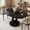 Black, variant on Laisnet 47" Round Dining Table for 6, Kitchen Dining Room Wood Dinner Table, Black