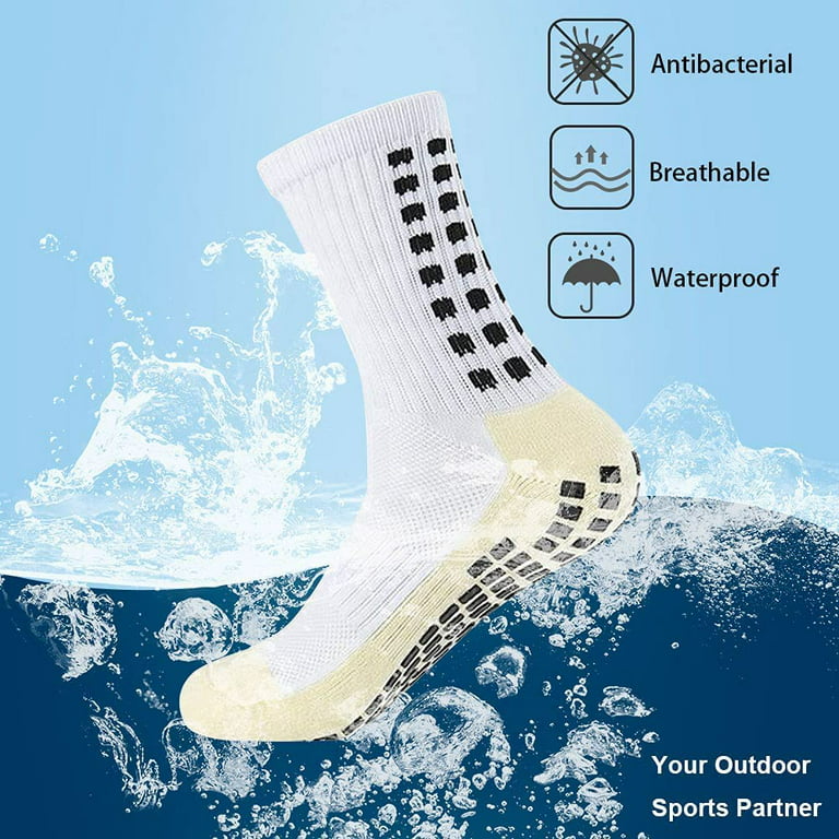 Homgreen Men's Soccer Socks Anti Slip Non Slip Grip Pads for Football  Basketball Sports Grip Socks, 4 Pair 