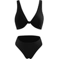 thumbnail image 3 of High Waisted Bikini Sets for Women Tummy Control Swimsuits 2024 Sexy Two Piece Bathing Suit Solid Fashion Swimwear, 3 of 3