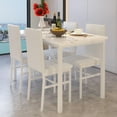 thumbnail image 3 of Dining Room Table Set for 4, Kitchen Table Set with 4 PU Upholstery Chairs, Modern Faux Marble Top Finish Dining Set for Bar, Breakfast Nook, White, 3 of 9