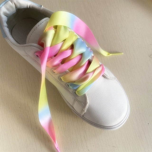 FUTUREORYY 2 Pares De Cordones Para De Poliéster Con Color Arcoíris Para Zapatillas Deportivas Y Ligeras