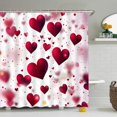 thumbnail image 2 of Happy Valentine''s Day Shower Curtain Red Heart Sweet Lover Couple Love Romantic Simple Women Modern Sweetheart Mother''s Day Bathroom Curtain Set Polyester Fabric Hooks 70 X 70 Inch, 2 of 6