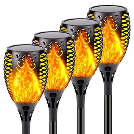 4X Solar Torch Light Waterproof LED Flame Flickering Dancing Garden Lantern Lamp 