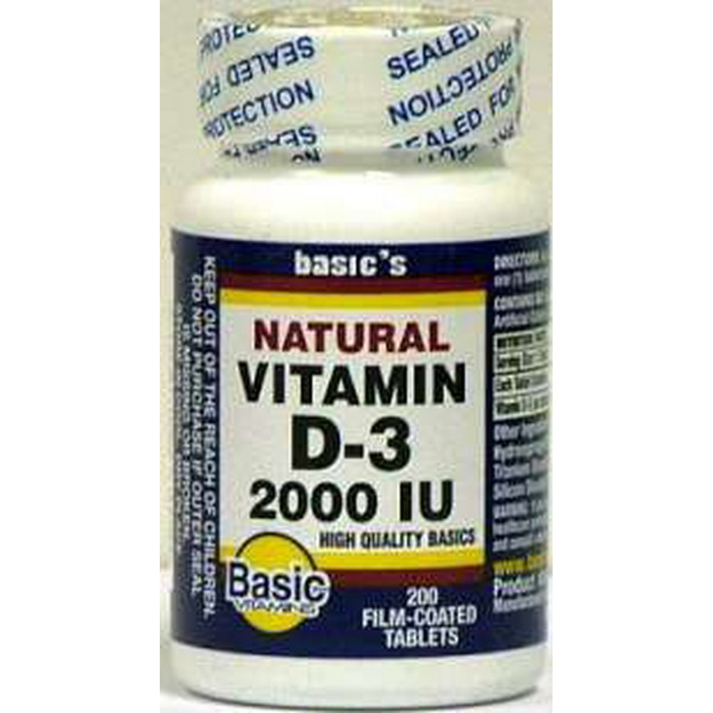 Basic Vitamin D3 Tablets, 2000 IU, 200 Count
