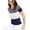 Blue Notte Combo, variant on MAISON JULES Womens Beige Short Sleeve Top Top Juniors S