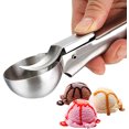 thumbnail image 5 of 2 cucharas de helado premium de tamaño grande con gatillo de acero inoxidable, cuchara de helado de metal resistente apta para lavavajillas, perfecta para yogur helado, helados, helados, plata mediana Shuxiu Wang 1327533058162, 5 of 5