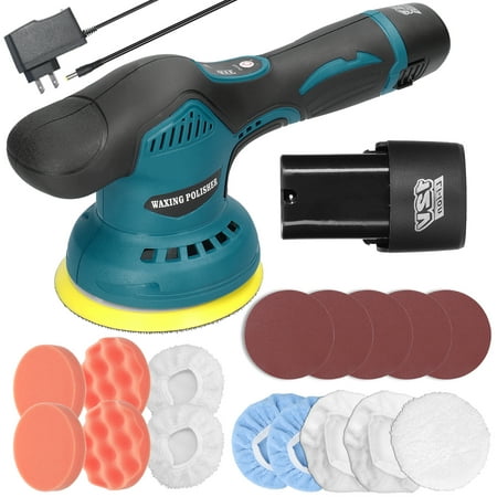 

OWSOO Cordless Eccentric Car Polisher 8 Gears of Speeds Adjustable Electric Auto Polishing Machine Multifunctional Metal Waxing Wood Grinding Rust Removal Machine