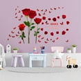 thumbnail image 5 of Red Rose Wall Stickers Rose Flower Butterfly Wall Decal Floral DIY Vinyl Mural Art Symbol of Love Decor for Bedroom Living Room Sofa Backdrop TV Wedding Valentine's Day Anniversary Decor, 5 of 9