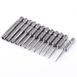 12pcs Set de tournevis de 1/4 pouce, S2 Acier magnétique de sécurité Tamper Proof Star vis Kit de pilote Outils pour le mobilier