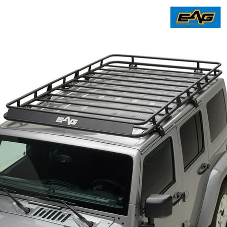 EAG 2007-2018 Jeep Wrangler JK 4 Door Full Length Roof Rack (4.9' x 7.8' x (Best Jeep Wrangler Roof Rack)