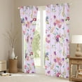 thumbnail image 3 of jejeloiu Cute Cartoon Butterflies Black Out Curtains,Country Floral Curtains Pack of 2 (42x63 Each),Purple Pink Green Bedroom Curtains For Girls Teens,Super Cozy Room Decor, 3 of 6