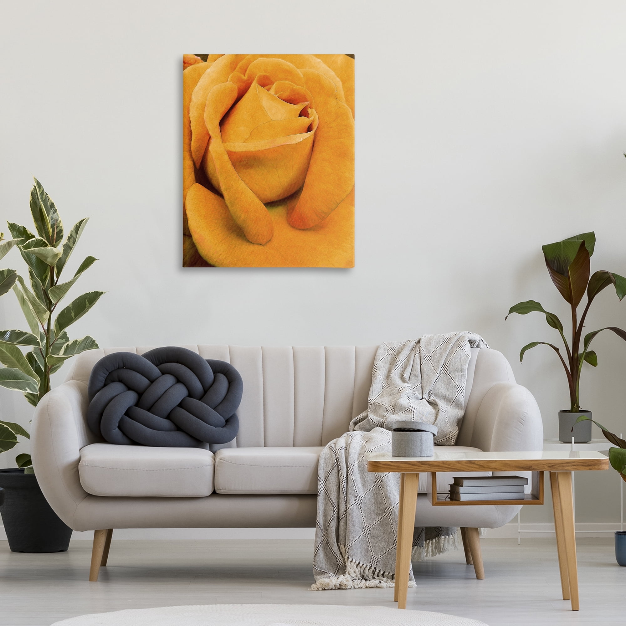 Stupell Industries Yellow Rose Close Up Botanical & Floral Painting Gallery Wrapped Canvas Art Print Wall Art, 30 x 40