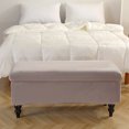 thumbnail image 4 of Solid Color Storage Stool Cover Elastic Velvet Bedside Ottoman Footrest Cover Rectangle Piano Seat Slipcover Furniture Protector (A2 beige,1PC Stool cover L), 4 of 7