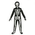 thumbnail image 5 of Tisuna Halloween Romper Fall Winter Hooded Neck Long Sleeve Outfit Luminous Skull Print Warm Casual Halloween Outfit,Size 7-9 Years,Black, 5 of 5
