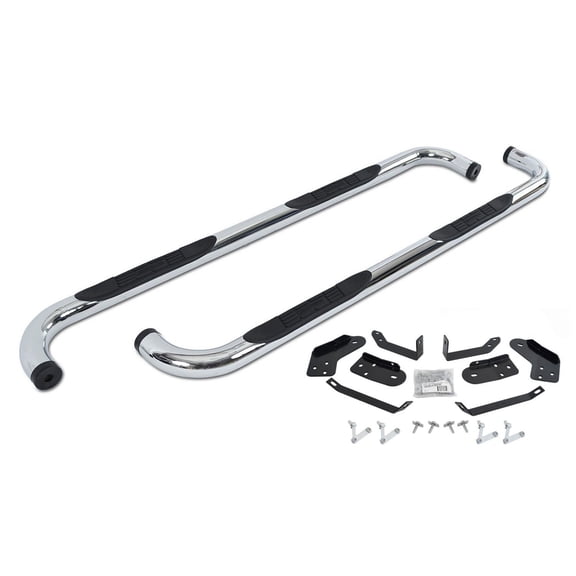 Big Country Truck Accessories 370204 3 Round Side Bars Stainless Steel