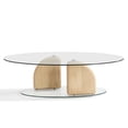 thumbnail image 6 of Christopher Knight Home 45.67" Modern Sculptural Oval Glass Coffee Table with MGO Base, Natural, 6 of 6