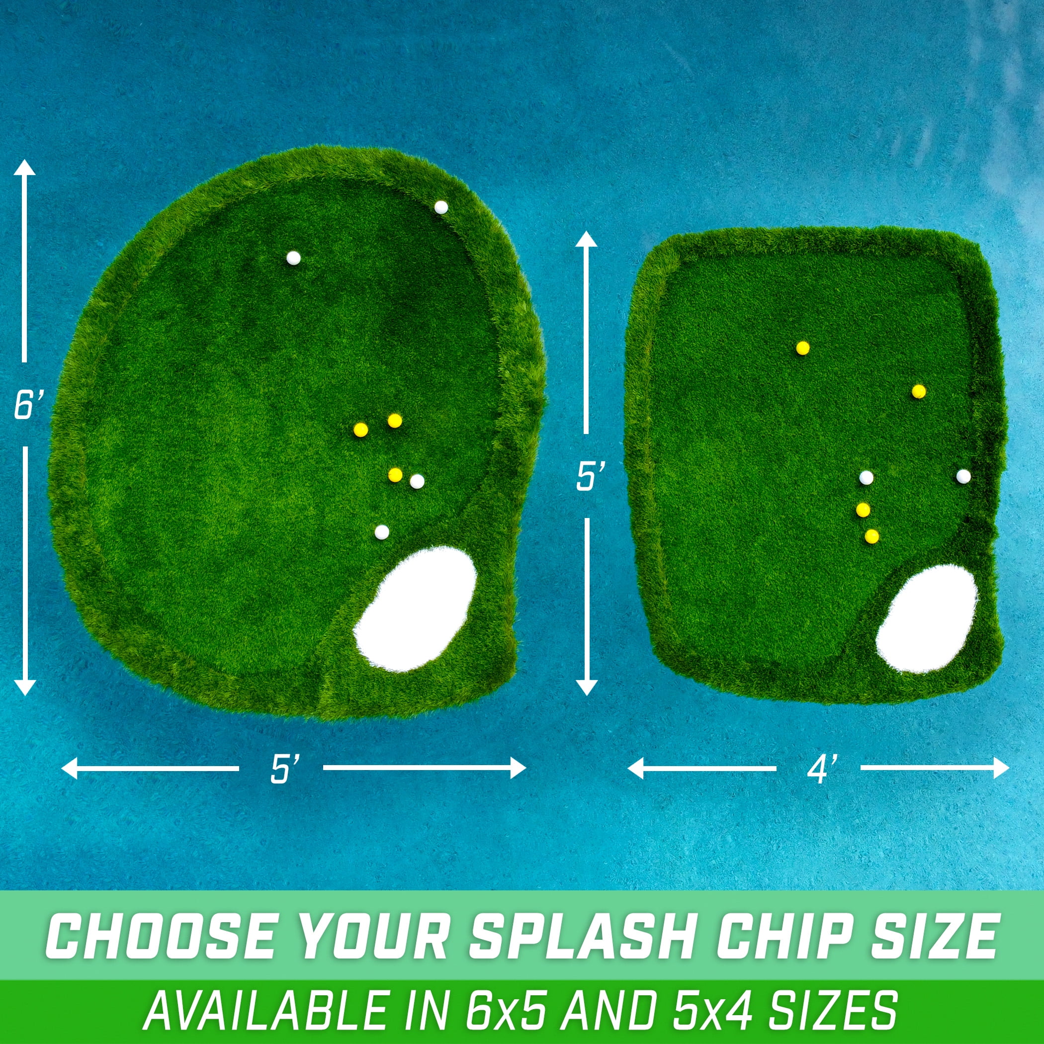 Buy GoSports Splash Chip Pro 5' x 4' Floating Golf Green with 24
