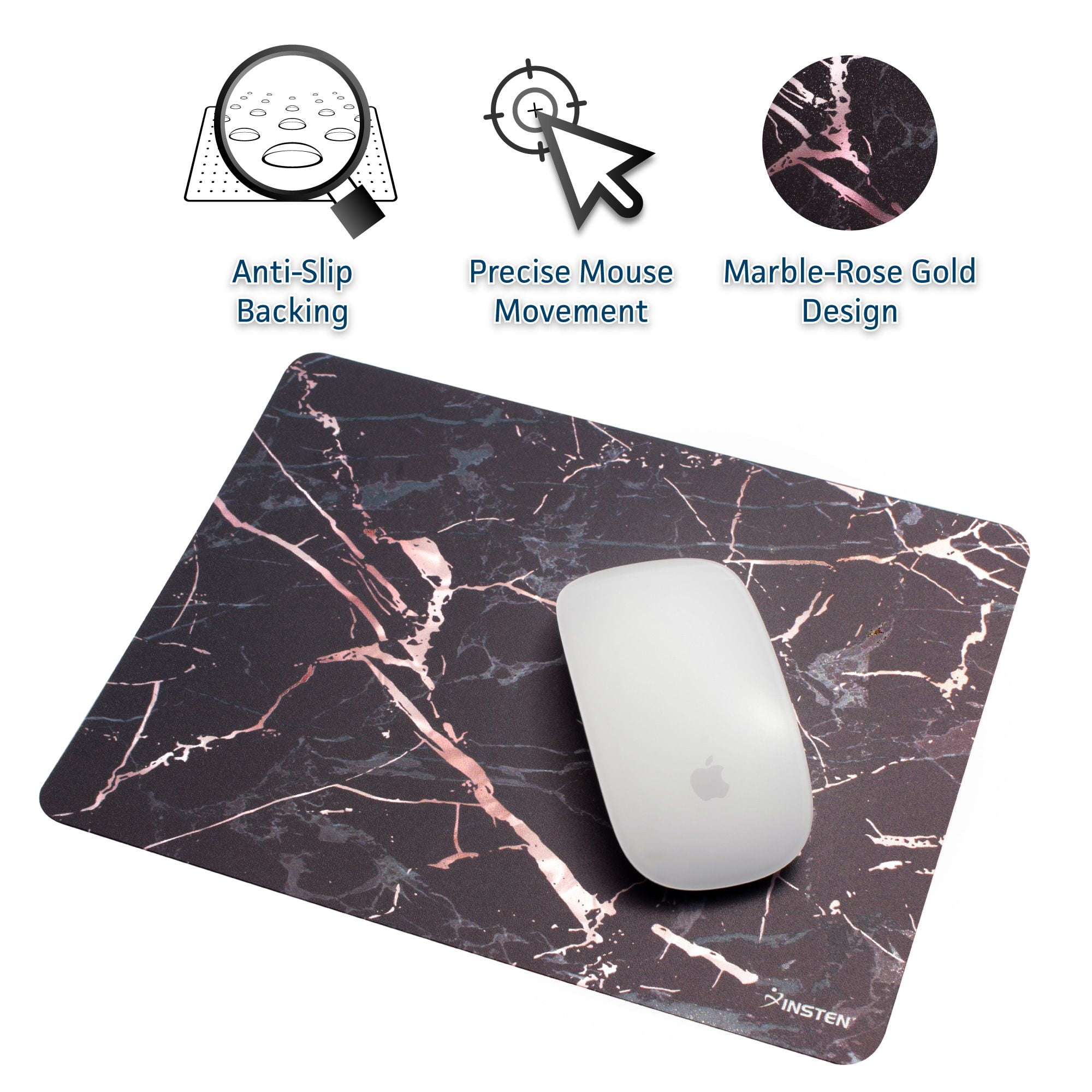 Insten 2 Pack Marble Mouse Pad Mat For Laptop Computer Desk High Insten 2 Pack Marble Mouse Pad Mat For Laptop Computer Desk High Quality Ultra Thin Reflective Non Slip Black Rose Gold Com