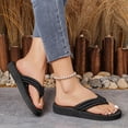 thumbnail image 4 of BADHUB Women's Casual Non slip Flat Bottom Flip Flops Comfortable Soft Bottom Summer Vacation Flat Flip Flops Black 39, 4 of 6