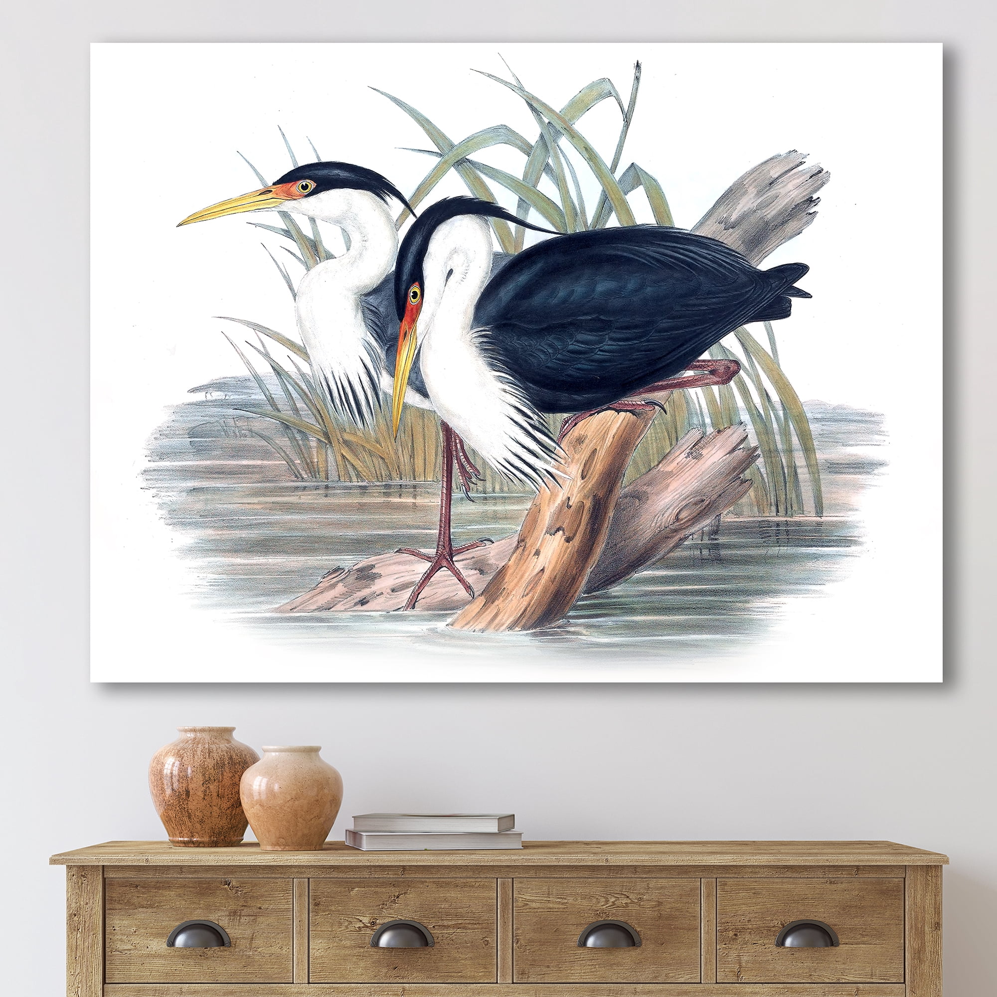 Designart ' Ancient Bird Life II ' Traditional Canvas Wall Art Print