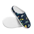 thumbnail image 3 of Daiia Funny Spaceships Print Women’s Fuzzy Slippers Memory Foam Lightweight House Shoes Cozy Loafer Flannel House Shoes-42/43, 3 of 7