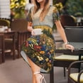 thumbnail image 3 of Balery Vibrant Wildflower Meadow Vestidos sueltos de manga corta para mujer, vestidos de verano 2025, vestidos casuales de corte A con vuelo., 3 of 6