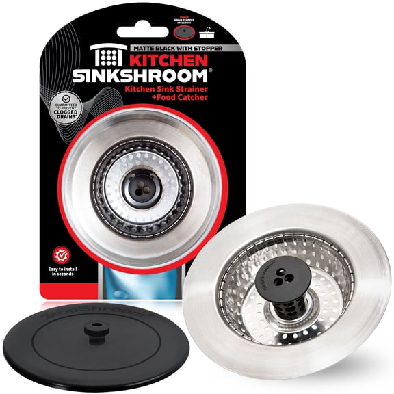 Kitchen SinkShroom Sink Strainer Basket with Stopper, Clog-Resistant Kitchen Sink Drain Protector, Stainless Steel