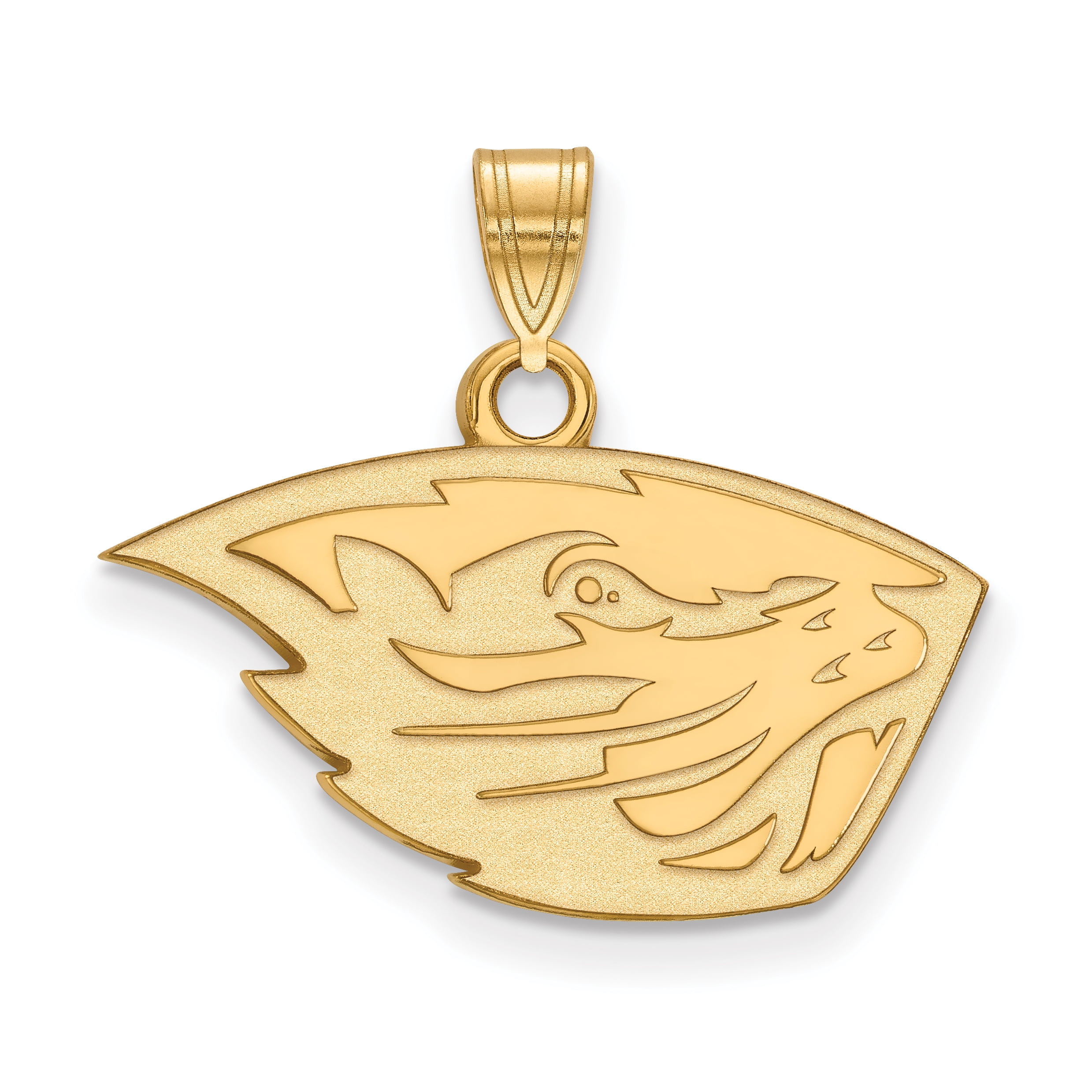 Oregon State University Beavers Benny School Mascot Pendant Gold Plated Silver