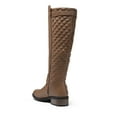 thumbnail image 4 of Dream Pairs Women's Low Block Heel Knee High Boots Round Toe Side Zipper Biker Motorcycle Buckle Riding Boots, 4 of 5