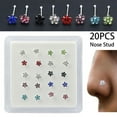 thumbnail image 2 of Opolski 20Pcs/Box Women Flower Rhinestone Silver Plated Nose Stud Body Piercing Jewelry, 2 of 7