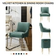 thumbnail image 5 of SEYNAR Modern Glam Pleated Velvet Dining Chair Set of 2, Tufted Upholstered Side Accent Kitchen Chair for Living Room(Green), 5 of 5