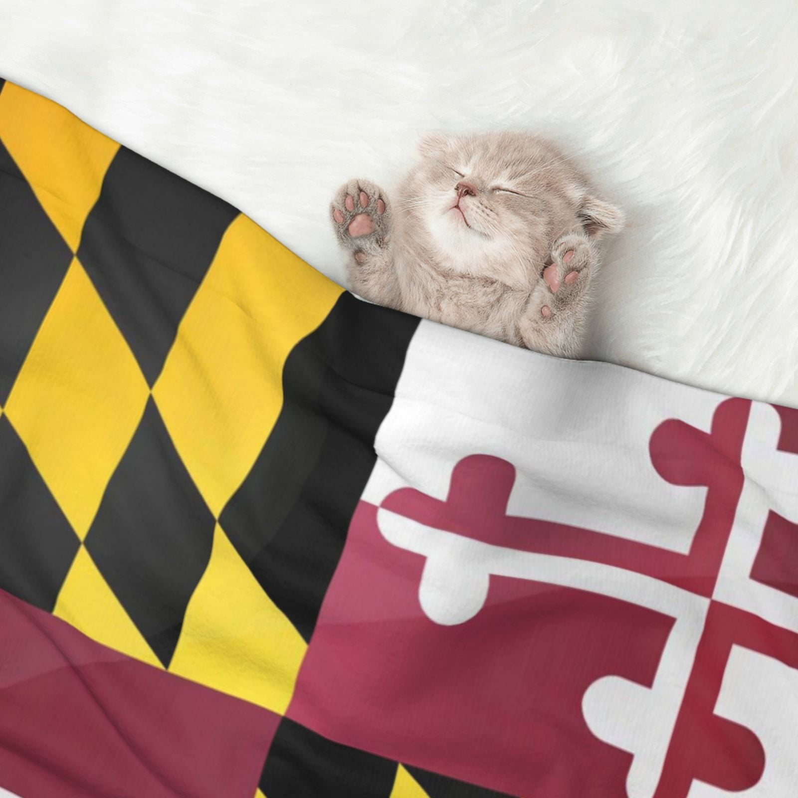 Flannel Throw Dog Blanket Flag Of Maryland Soft Warm Print Pet Blankets for Small Dog Cat Puppy