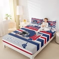 thumbnail image 4 of jejeloiu Montreal City Slihouette Full Size Sheets,Blue Rugby Helemt Bed Sheets,Boys Ball Game Sheet Sets For Kids Teens,Microfiber Bedroom Decor,4-Piece, 4 of 7