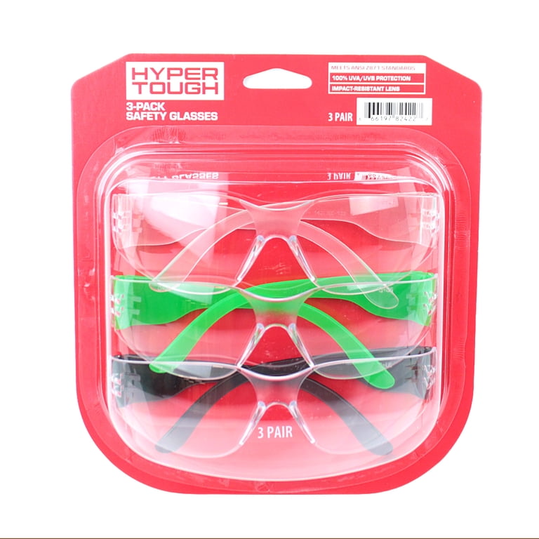 Safety Glasses, Polycarbonate, 3-Pack Multicolor photo 1