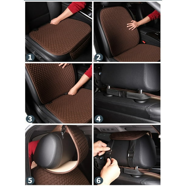 XZNGL Housse de siège de voiture Charcoal Housses de siège de voiture pour  voiture Auto Suv Tissu en polyester Appuie-tête intégrés 