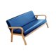 thumbnail image 2 of Sofá De Cuero Para Ocio Con Reposabrazos Para Habitación De Invitados, Recepción, Hogar, Marco Azul Y Beige, 2 of 8
