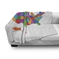 thumbnail image 2 of Wanderlust Soft Flannel Fleece Blanket, Colorful USA Map with States and Capital Cities Washington Florida Indiana Print, Cozy Plush for Indoor and Outdoor Use, 70" x 90", Multicolor, by Ambesonne, 2 of 5