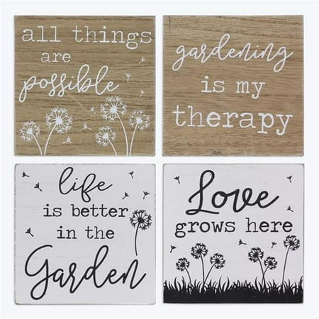 

Youngs 72377 Wood Dandelion Table Sign Assorted Color - 4 Piece