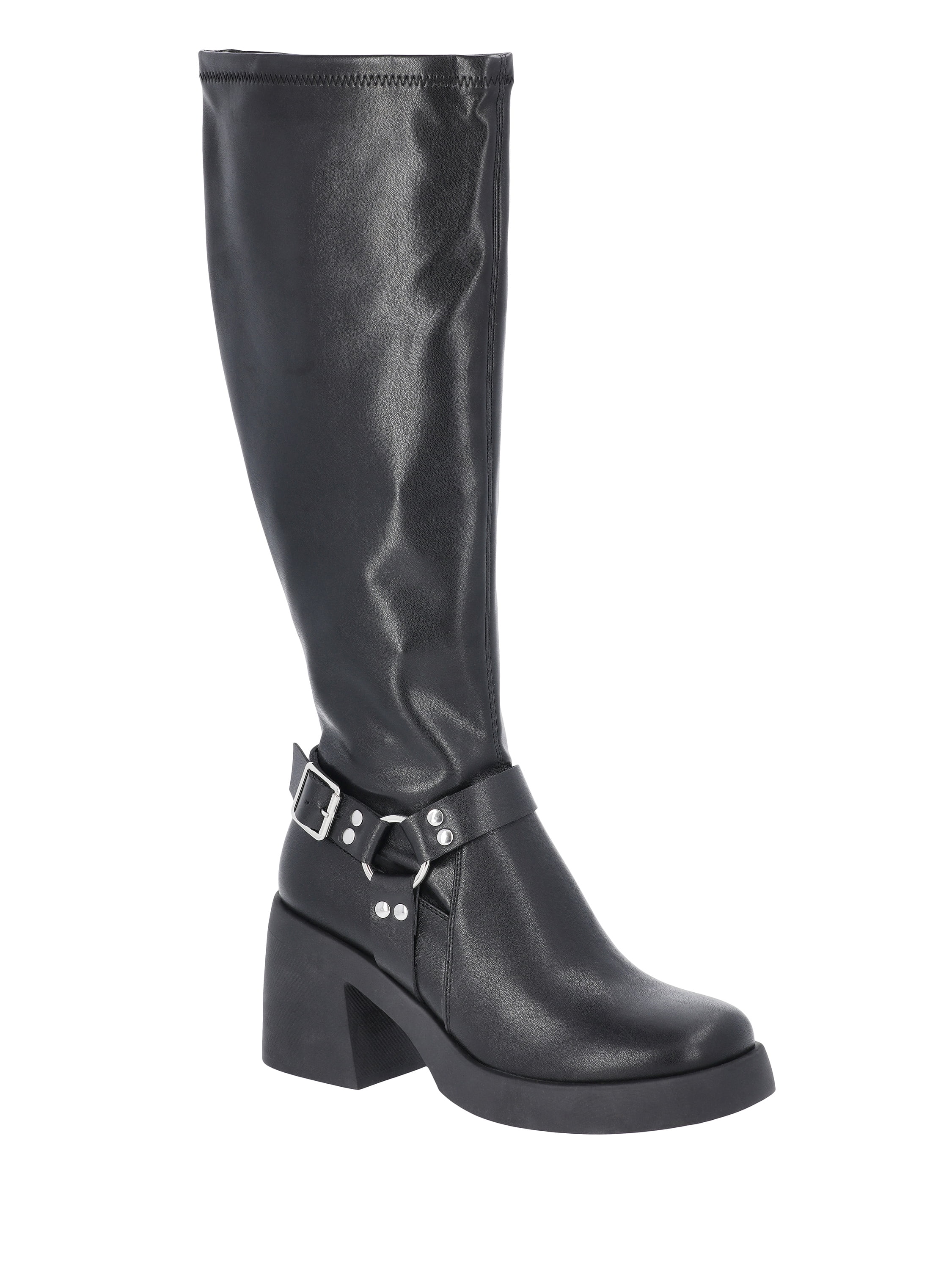 No Boundaries Women's Foldover Buckle Moto Boots - Walmart.com
