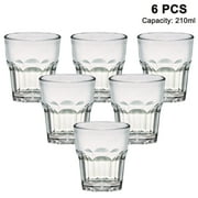 Drinking Glasses Acrylic Set of 6, Clear Tumbler Dishwasher Safe, for Birthday or Pool Parties, Barbecues, and More
