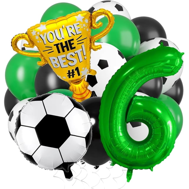 Yanonmyfd Soccer Balloons Set 11 Pcs, Football Balloons Party Decorations Gold Winner Trophy Balloon USA Patriotic Anniversary World Cup Soccer Sports Theme Party Decorations,Soccer6