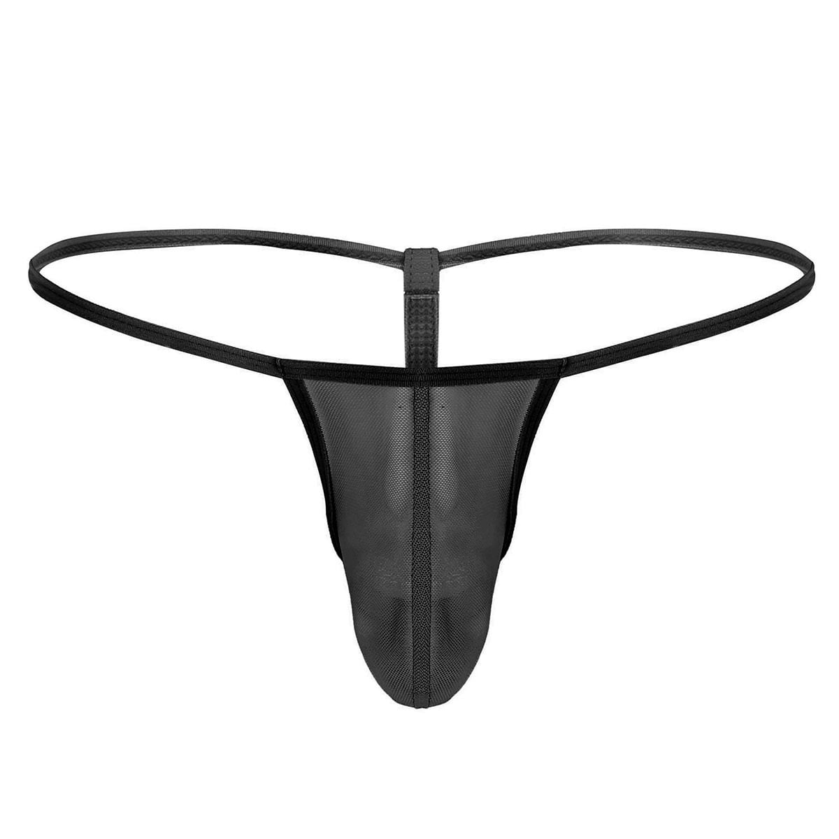 TiaoBug Mens See Through G-string Bulge Pouch Bikini Thong Underwear ...