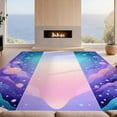 thumbnail image 2 of Design&I 3'x5' Ultra Soft Throw Mat, Purple Mermaid Kawaii Ombre Pearl Bubble Border Scale Cute Starfish None Fluffy Washable Easy Care Indoor rug for Bedside Hallway, 2 of 7