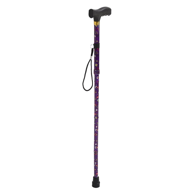 Elderly Folding Cane Stand Assist Walking Cane T Handle Folding Cane Print Folding Cane Folding Walking Cane T Handle Adjustable Height Print Folding Cane Elderly Motion Stand